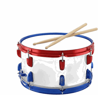 Tambor de banda escolar con baquetas
